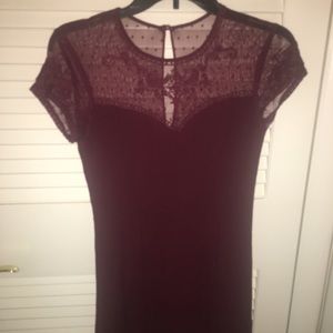 red lace mini dress